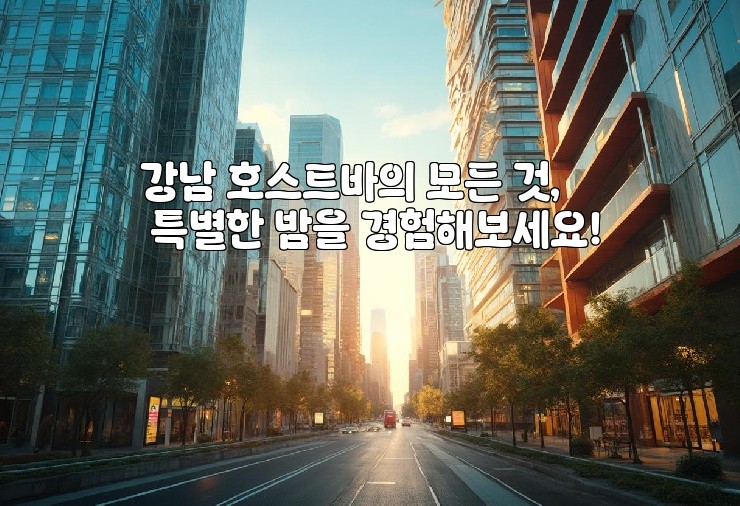 강남 호스트바의 모든 것, 특별한 밤을 경험해보세요!